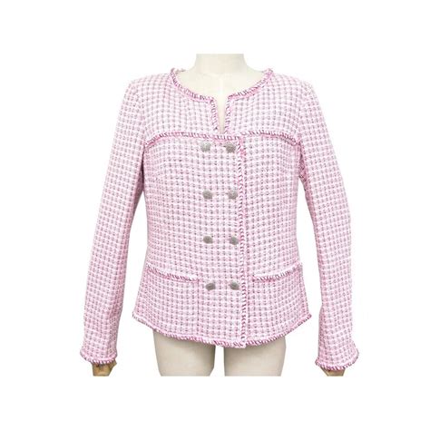 veste chanel tweed rose|chanel cotton jacket.